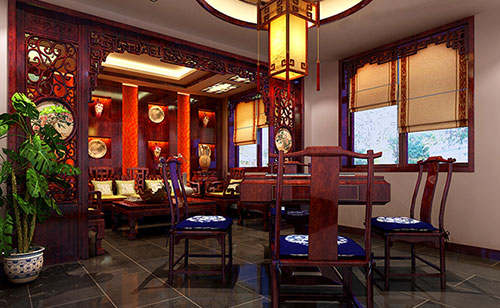 元阳古典中式风格茶楼包间设计装修效果图